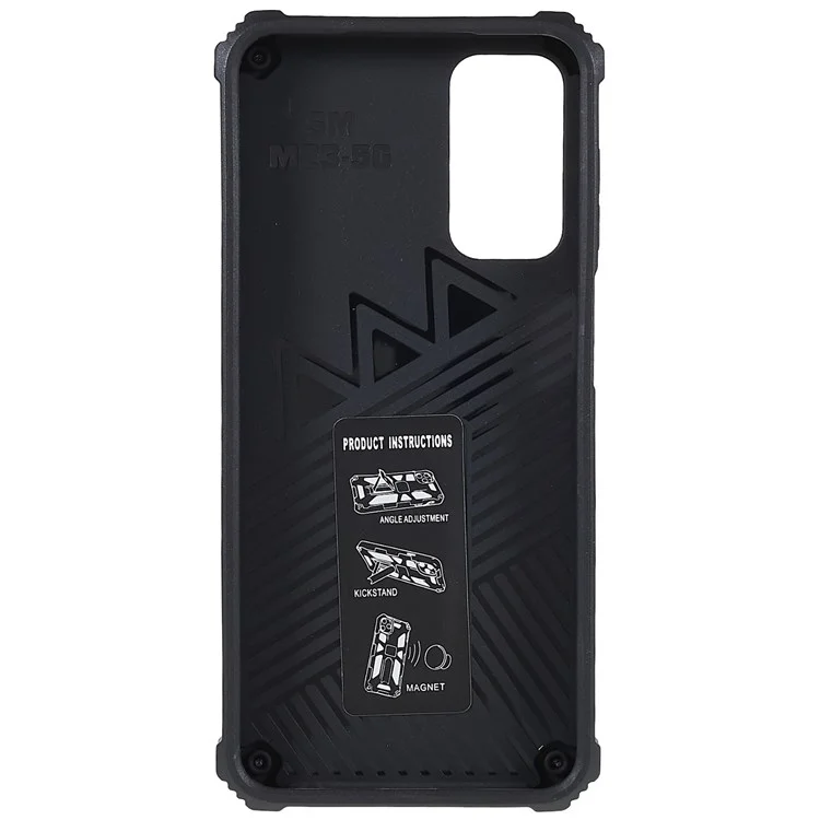 For Samsung Galaxy M23 5G/F23 5G Military Grade Camouflage Case Hard PC Soft TPU Anti-Scratch Cover with Kickstand Work with Car Magnetic Mount - Mint Green