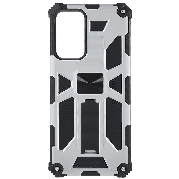 Для Samsung Galaxy A03S (165,8 X 75,9 X 9,1 Мм) (версия США) TPU + PC Shock -Reseach Cash Case Dual Layer Hybrid Cover Work С Магнитным Креплением Автомобиля - Серебряный