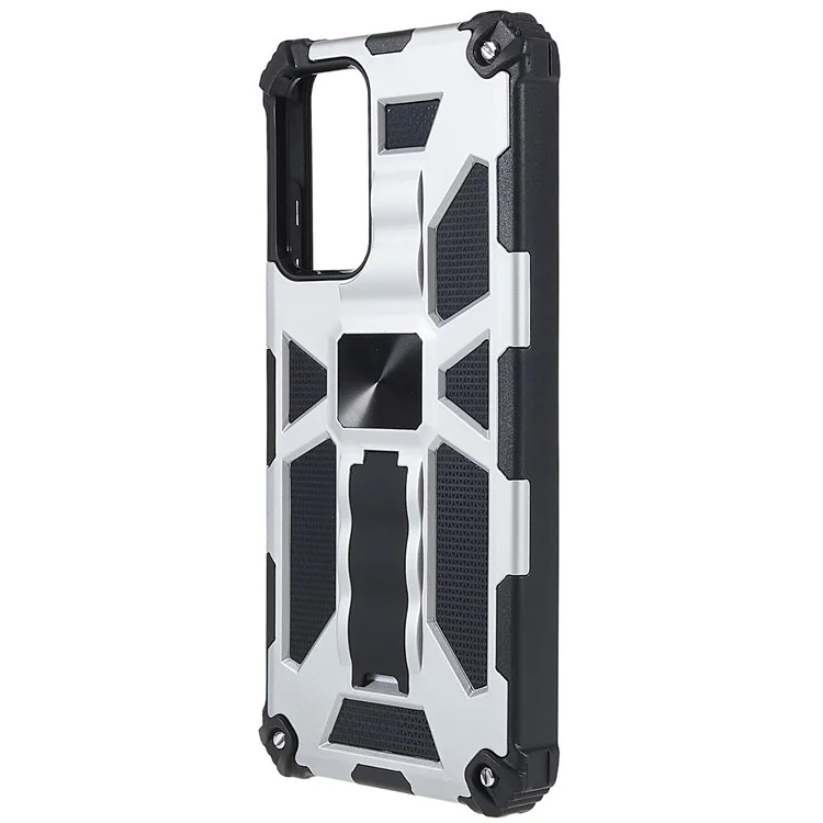 Для Samsung Galaxy A03S (165,8 X 75,9 X 9,1 Мм) (версия США) TPU + PC Shock -Reseach Cash Case Dual Layer Hybrid Cover Work С Магнитным Креплением Автомобиля - Серебряный