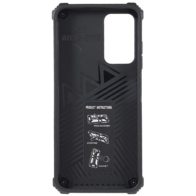 Для Samsung Galaxy A03S (165,8 X 75,9 X 9,1 Мм) (версия США) TPU + PC Shock -Reseach Cash Case Dual Layer Hybrid Cover Work С Магнитным Креплением Автомобиля - Серебряный