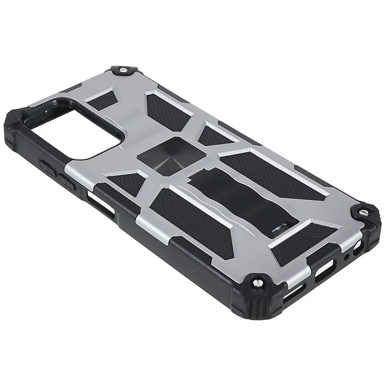 Для Samsung Galaxy A03S (165,8 X 75,9 X 9,1 Мм) (версия США) TPU + PC Shock -Reseach Cash Case Dual Layer Hybrid Cover Work С Магнитным Креплением Автомобиля - Серебряный