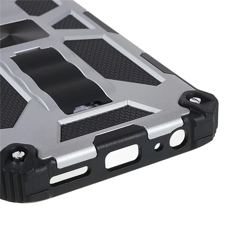 Для Samsung Galaxy A03S (165,8 X 75,9 X 9,1 Мм) (версия США) TPU + PC Shock -Reseach Cash Case Dual Layer Hybrid Cover Work С Магнитным Креплением Автомобиля - Серебряный