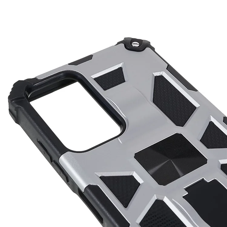 Для Samsung Galaxy A03S (165,8 X 75,9 X 9,1 Мм) (версия США) TPU + PC Shock -Reseach Cash Case Dual Layer Hybrid Cover Work С Магнитным Креплением Автомобиля - Серебряный