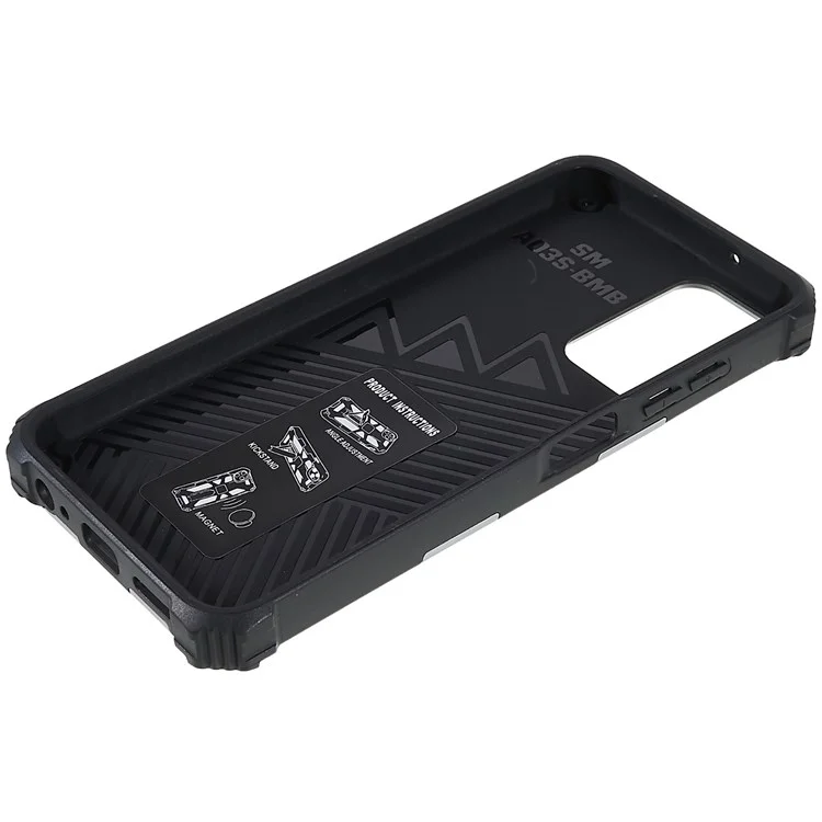 Для Samsung Galaxy A03S (165,8 X 75,9 X 9,1 Мм) (версия США) TPU + PC Shock -Reseach Cash Case Dual Layer Hybrid Cover Work С Магнитным Креплением Автомобиля - Серебряный