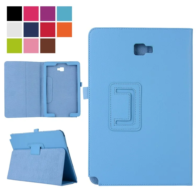 For Samsung Galaxy Tab A 10.1 (2016) with S Pen P580 / P585 Litchi Texture Smart Stand Leather Tablet Case - Baby Blue