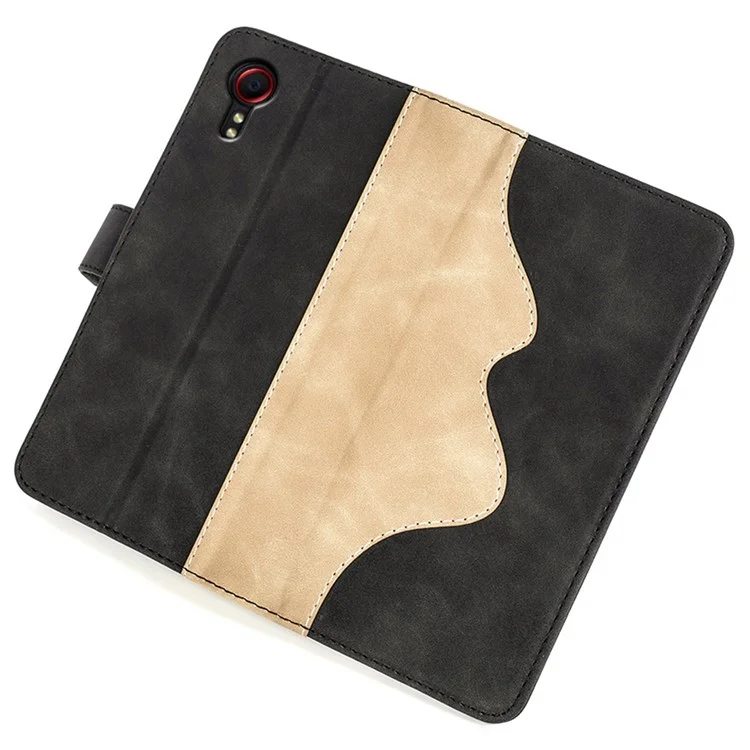 Para Samsung Galaxy Xcover 5 Funda de teléfono de cuero PU con cuerpo completo a prueba de golpes, cierre magnético, soporte plegable y cartera - Negro
