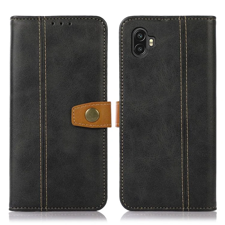 For Samsung Galaxy Xcover 6 Pro Flip Book PU Leather Phone Case Shockproof TPU Inner Shell Stand Wallet Folio Cover - Black