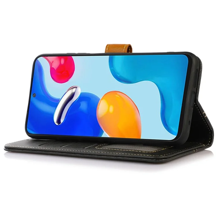 For Samsung Galaxy Xcover 6 Pro Flip Book PU Leather Phone Case Shockproof TPU Inner Shell Stand Wallet Folio Cover - Black