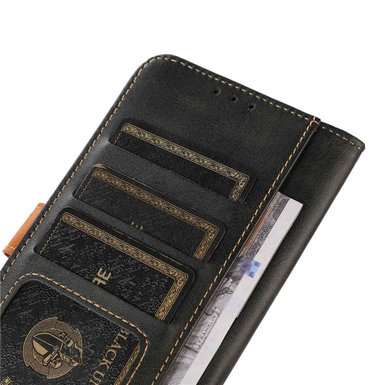 For Samsung Galaxy Xcover 6 Pro Flip Book PU Leather Phone Case Shockproof TPU Inner Shell Stand Wallet Folio Cover - Black