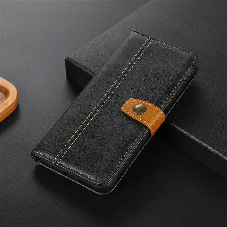 For Samsung Galaxy Xcover 6 Pro Flip Book PU Leather Phone Case Shockproof TPU Inner Shell Stand Wallet Folio Cover - Black