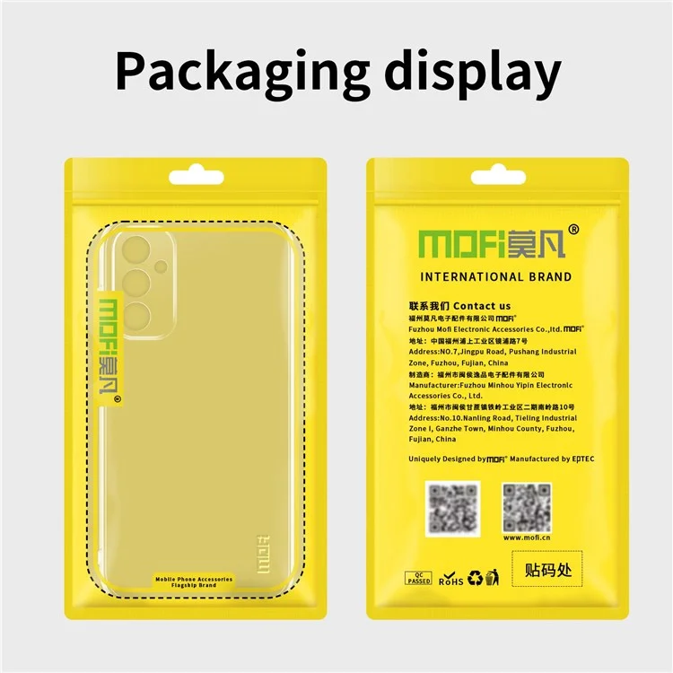 MOFI Pour Samsung Galaxy M52 5G Anti-Scratch Anti-slip Soft TPU Case Clear Téléphone de Protection Mince