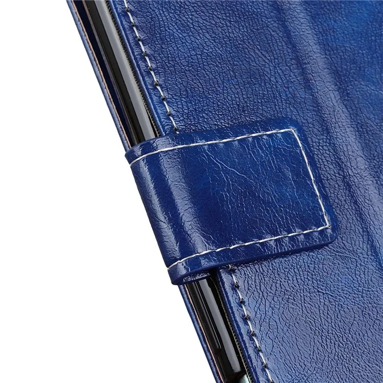 Funda de cuero tipo cartera para Samsung Galaxy Xcover 6 Pro, textura de piel de caballo loca, cobertura completa - Azul