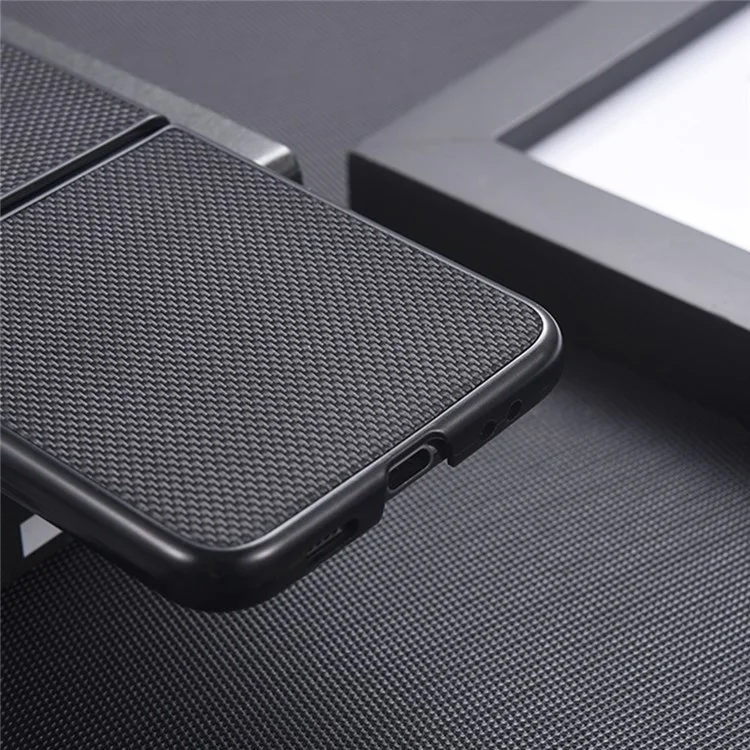 Para Samsung Galaxy Z Flip4 5G Nylon Texture Anti-scratch PU Leather Coated PC Protective Phone Case - Negro