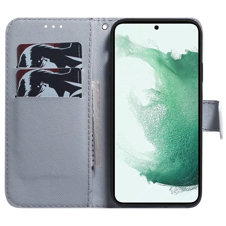 Für Samsung Galaxy A53 5G PU-Leder Wallet Style Flip Case Magnetverschluss 3D-Musterbedruckung Stand Cover mit Handschlaufe - Aquarellblumen