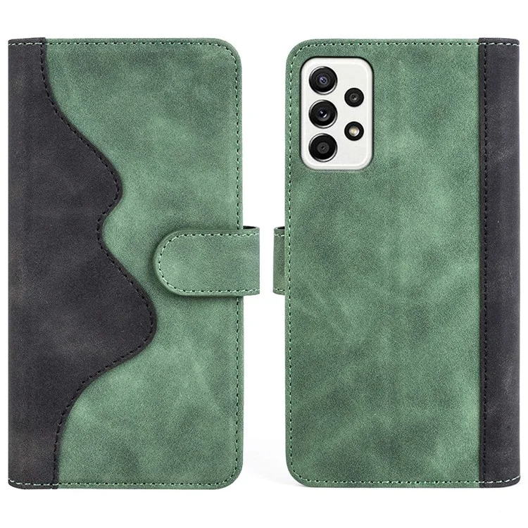 Pour Samsung Galaxy A52 4G/A52 5G/A52s 5G Étui à rabat en cuir PU avec support, étui interne en TPU doux anti-rayures, étui portefeuille avec motif couleur - Vert