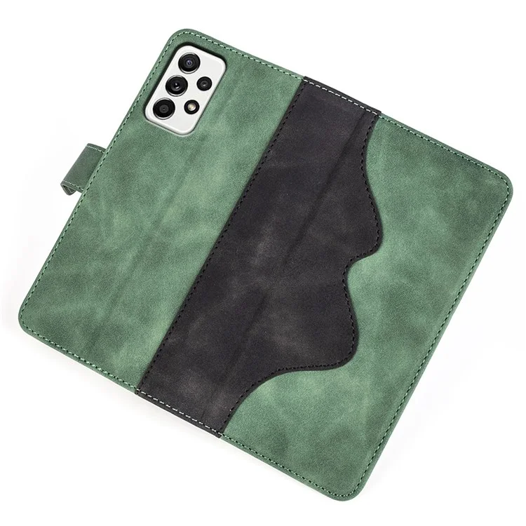 Pour Samsung Galaxy A52 4G/A52 5G/A52s 5G Étui à rabat en cuir PU avec support, étui interne en TPU doux anti-rayures, étui portefeuille avec motif couleur - Vert