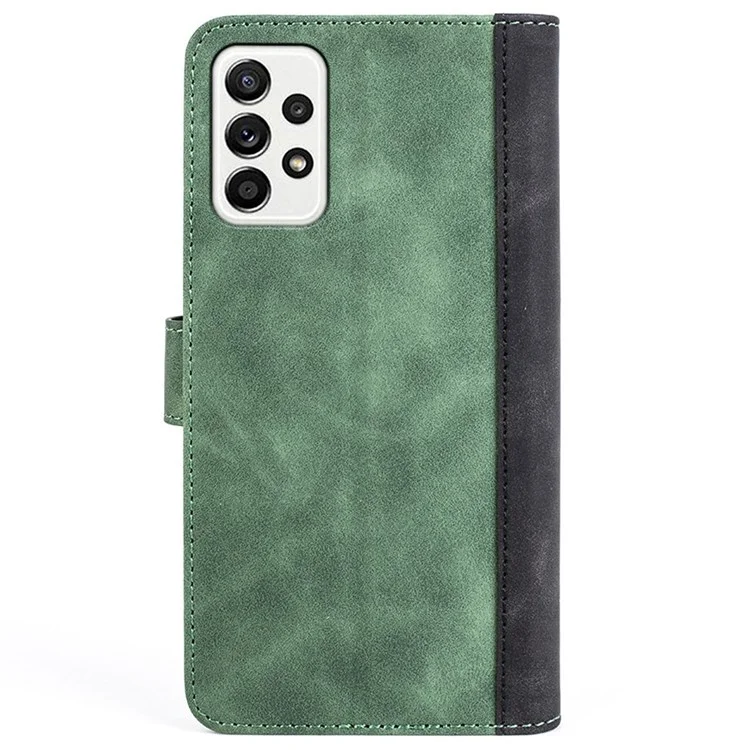 Pour Samsung Galaxy A52 4G/A52 5G/A52s 5G Étui à rabat en cuir PU avec support, étui interne en TPU doux anti-rayures, étui portefeuille avec motif couleur - Vert