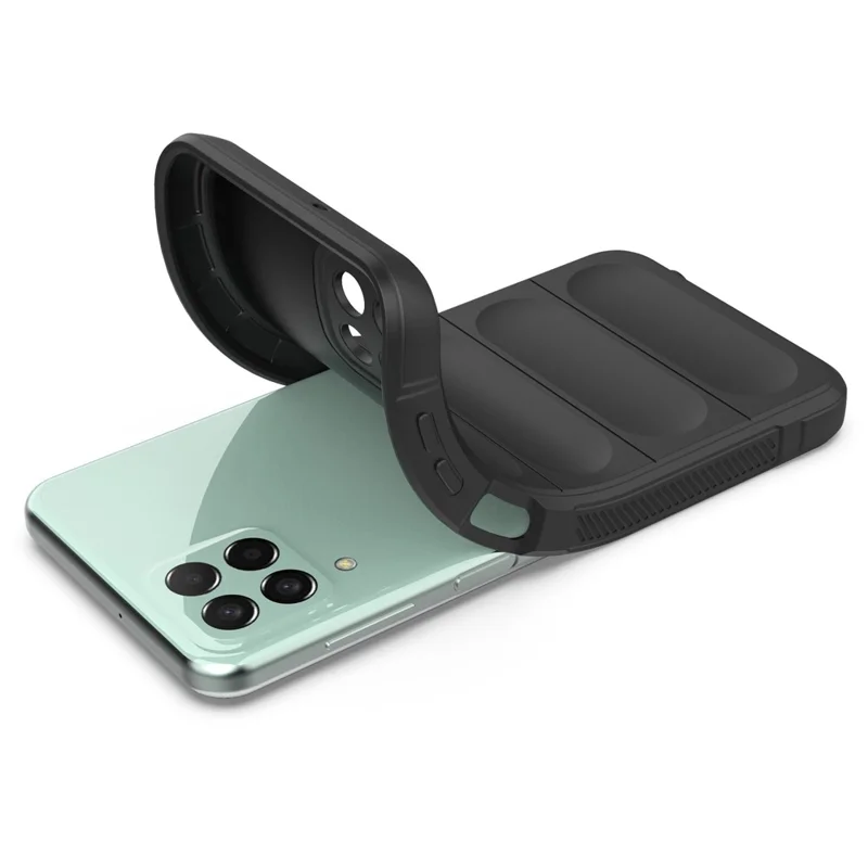 For Samsung Galaxy M33 5G (Global Version) Rugged Soft TPU Back Cover Anti-fall Mobile Phone Case - White