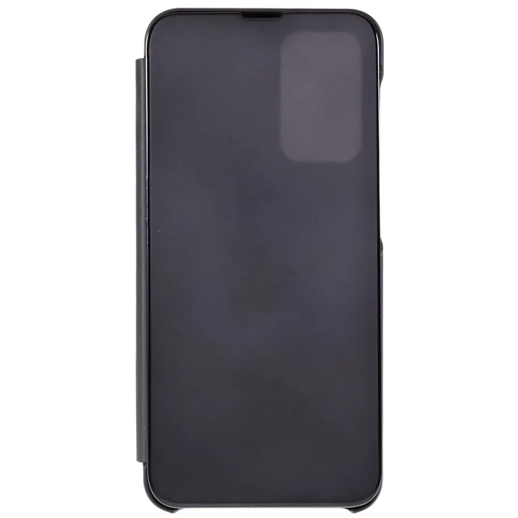 Per Samsung Galaxy A23 5G (versione globale) / 4G Smart View Window Mirror Case Electroplate Stand PU Leather Shockproof Cover - Nero
