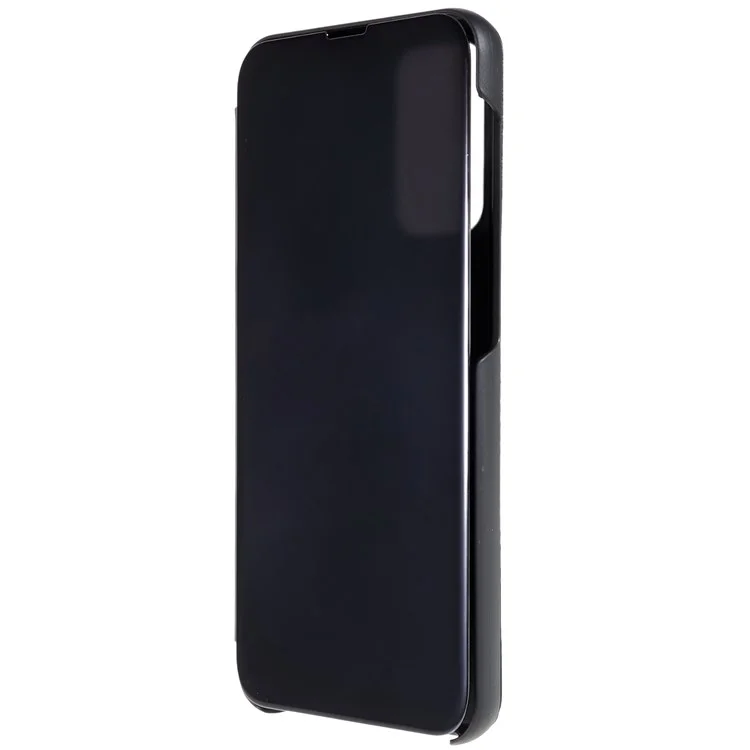 Per Samsung Galaxy A23 5G (versione globale) / 4G Smart View Window Mirror Case Electroplate Stand PU Leather Shockproof Cover - Nero