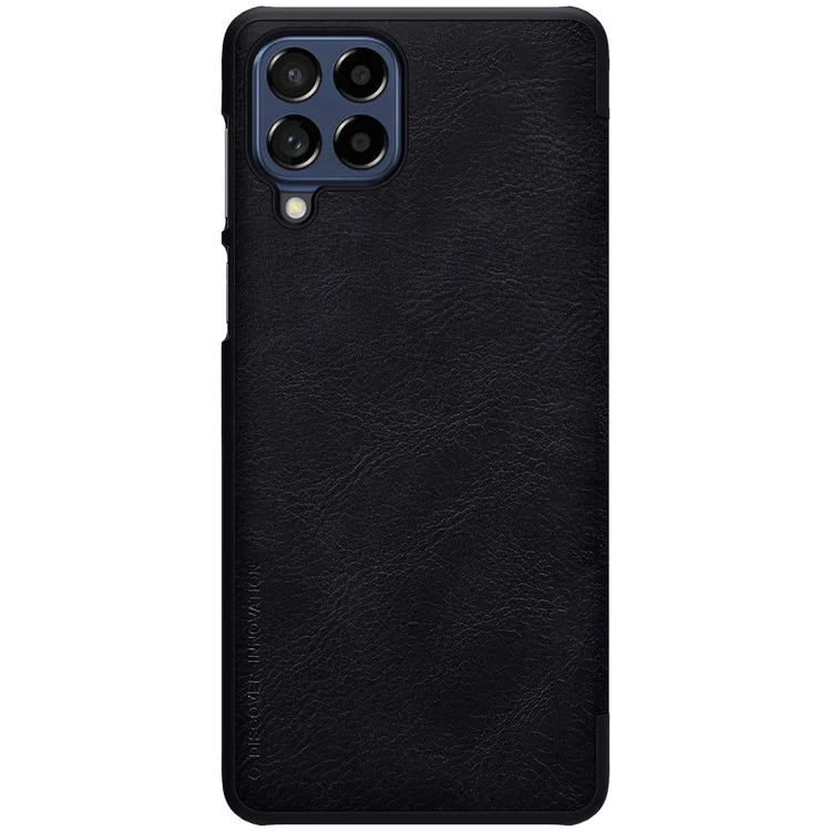 NILLKIN Qin Series for Samsung Galaxy M53 5G Scratch-resistant Anti-fall Card Holder PU Leather Shell Phone Case - Black