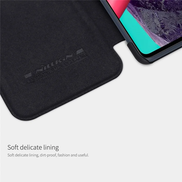 NILLKIN Qin Series for Samsung Galaxy M53 5G Scratch-resistant Anti-fall Card Holder PU Leather Shell Phone Case - Black