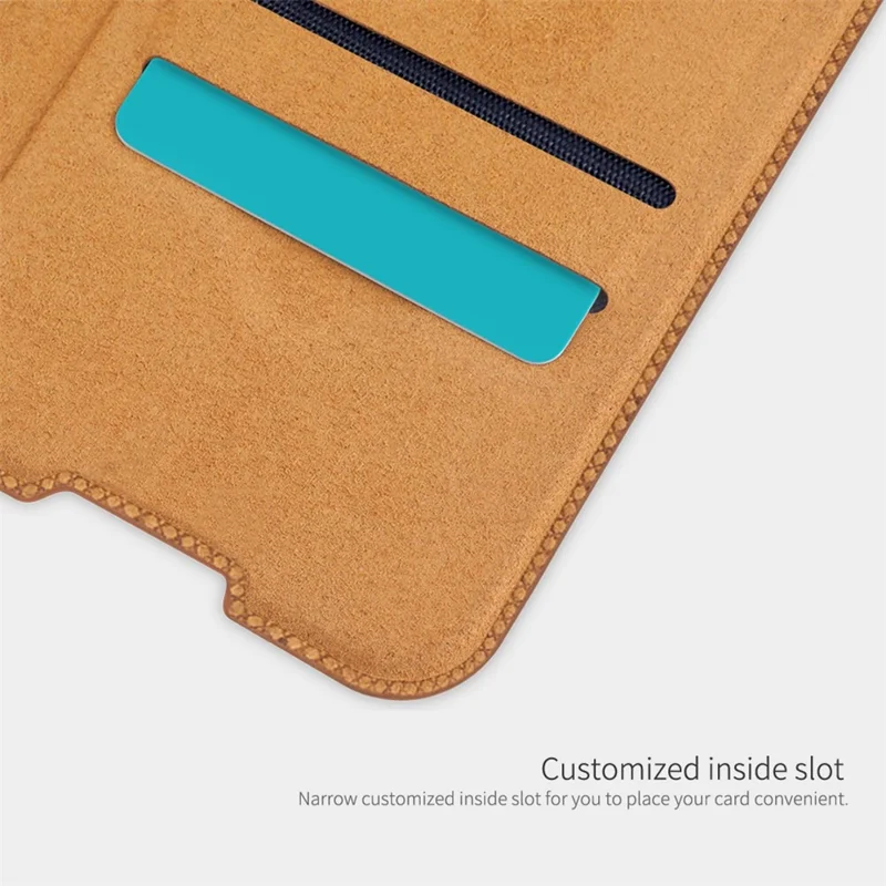 NILLKIN Qin Series for Samsung Galaxy M53 5G Scratch-resistant Anti-fall Card Holder PU Leather Shell Phone Case - Red