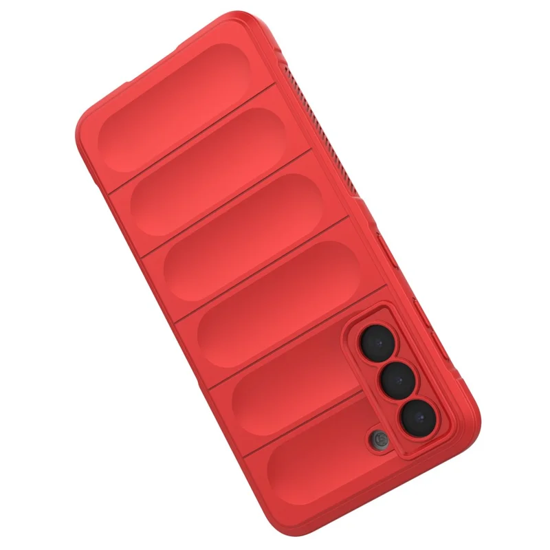 For Samsung Galaxy S21 5G Rugged Soft TPU Back Cover Shockproof Anti-wear Phone Shell Case - Red