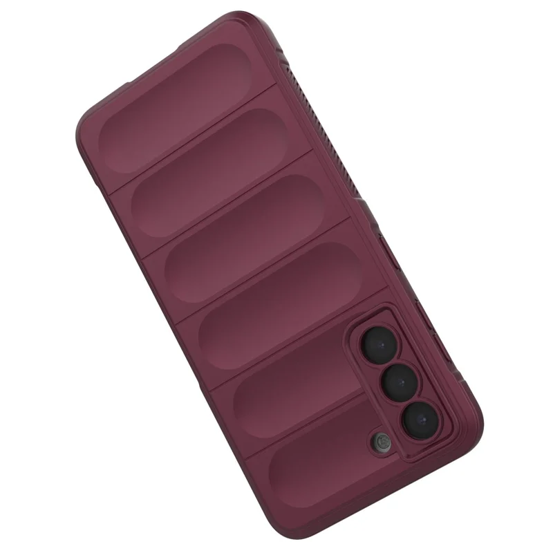 For Samsung Galaxy S21 5G Rugged Soft TPU Back Cover Shockproof Anti-wear Phone Shell Case - Wine Red