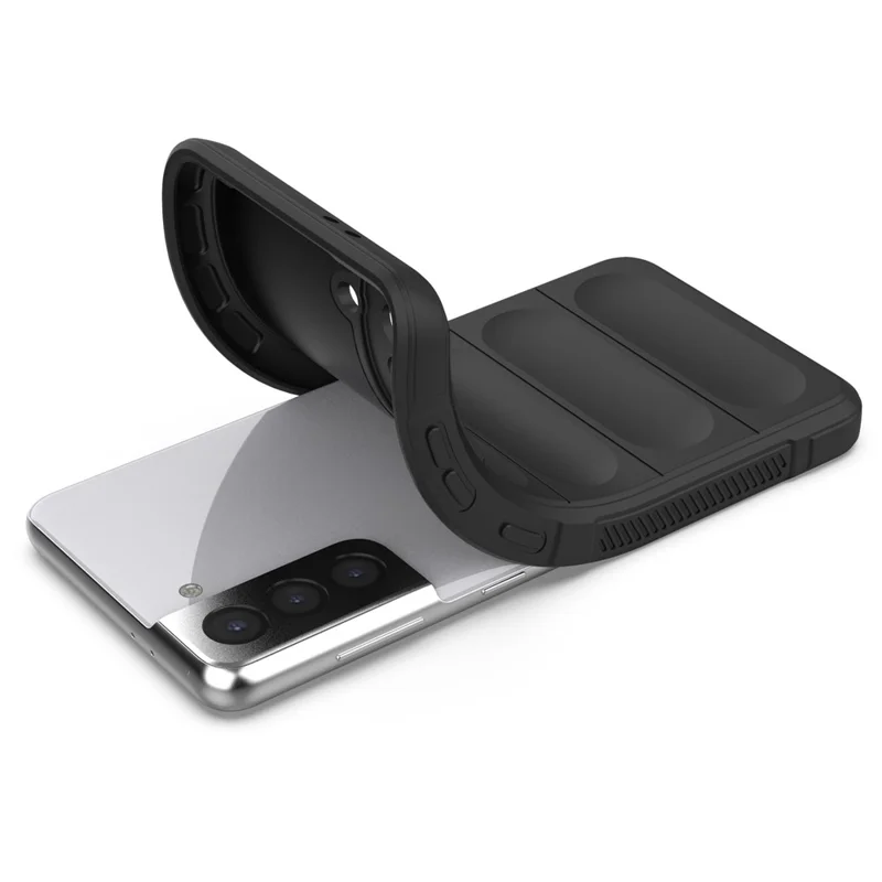 For Samsung Galaxy S21 5G Rugged Soft TPU Back Cover Shockproof Anti-wear Phone Shell Case - White