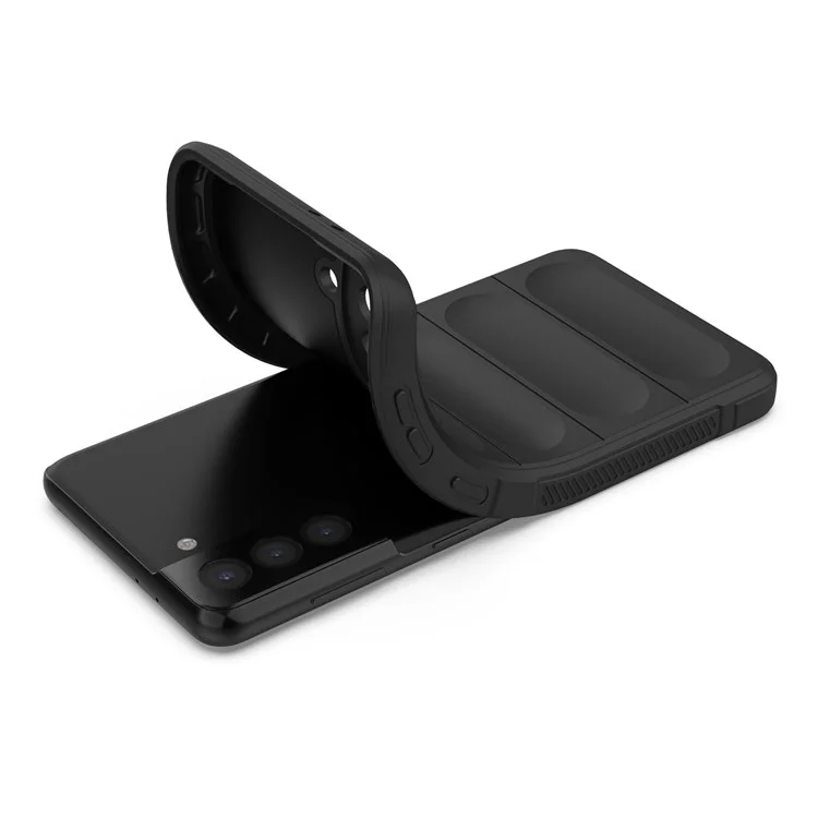 Pour Samsung Galaxy S21+ 5G Coque de téléphone dos robuste Étui de protection antichoc en TPU souple - Noir