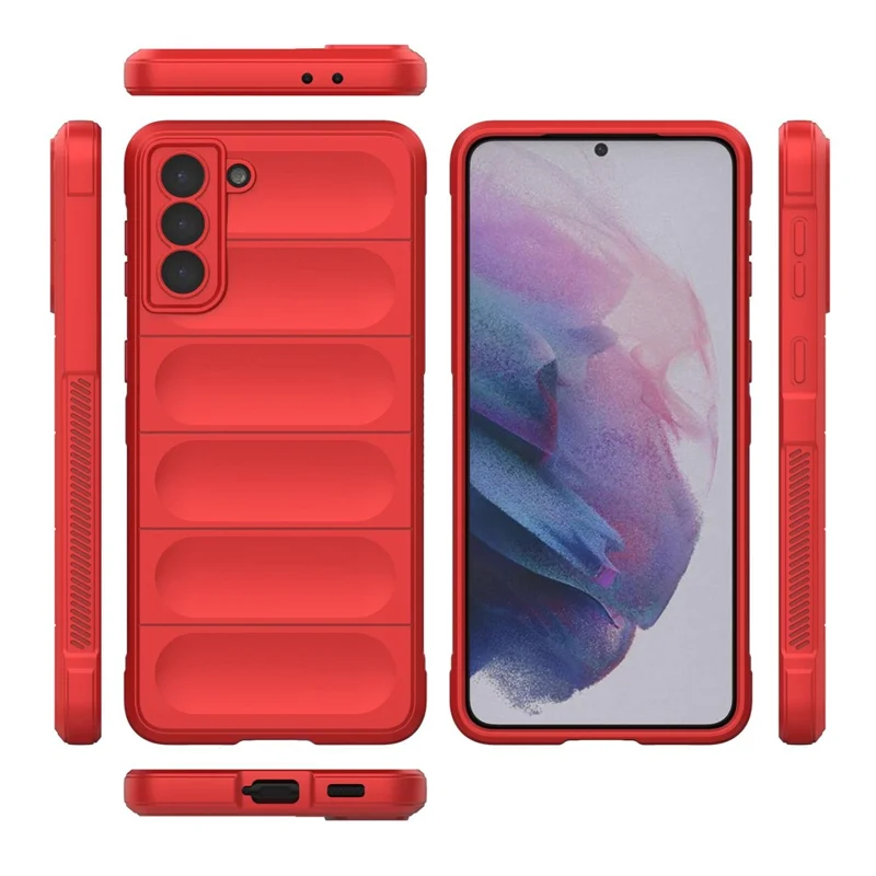 For Samsung Galaxy S21+ 5G Rugged Back Phone Case Shockproof Soft TPU Protective Cover - Red