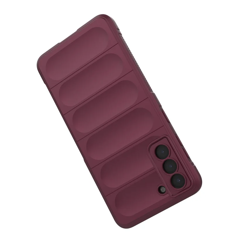 For Samsung Galaxy S21+ 5G Rugged Back Phone Case Shockproof Soft TPU Protective Cover - Wine Red