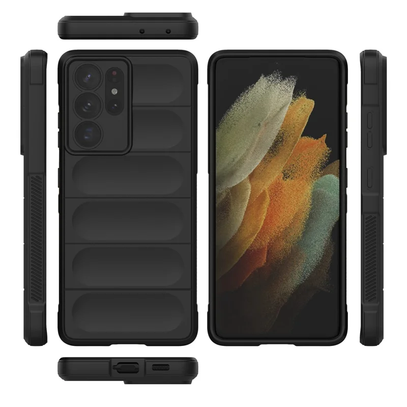 Rugged Phone Case for Samsung Galaxy S21 Ultra 5G, Anti-drop Protection Precise Cutout TPU Cover - Dark Grey