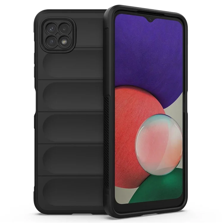 Rugged Shockproof Phone Case for Samsung Galaxy A22 5G (EU Version), Soft TPU Anti-fall Protective Cover - Black