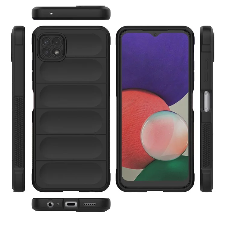 Rugged Shockproof Phone Case for Samsung Galaxy A22 5G (EU Version), Soft TPU Anti-fall Protective Cover - Black