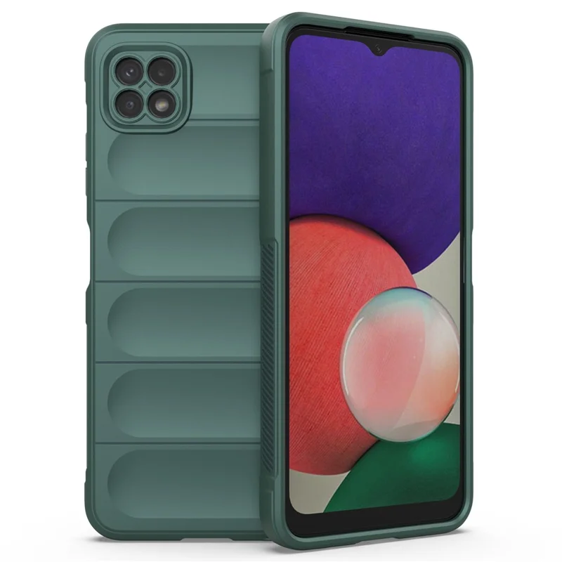 Rugged Shockproof Phone Case for Samsung Galaxy A22 5G (EU Version), Soft TPU Anti-fall Protective Cover - Green