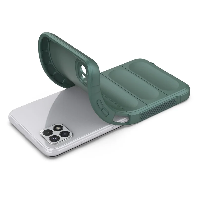 Rugged Shockproof Phone Case for Samsung Galaxy A22 5G (EU Version), Soft TPU Anti-fall Protective Cover - Green