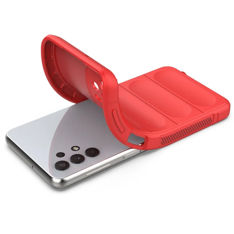 غطاء خلفي ناعم مقاوم للسقوط من مادة TPU متينة لهاتف Samsung Galaxy A32 5G/M32 5G - أحمر