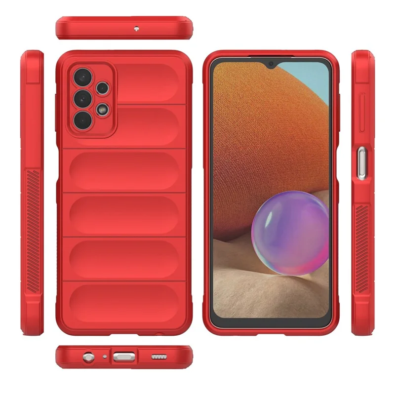 غطاء خلفي ناعم مقاوم للسقوط من مادة TPU متينة لهاتف Samsung Galaxy A32 5G/M32 5G - أحمر