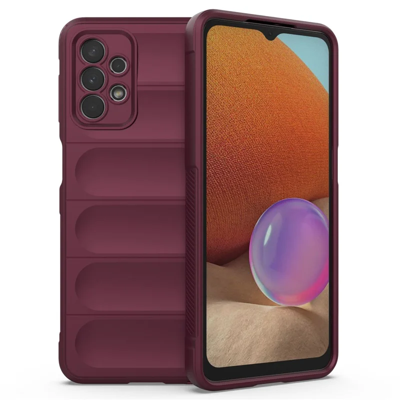 For Samsung Galaxy A32 5G/M32 5G Anti-drop Protective Phone Case Rugged Soft TPU Back Cover - Wine Red