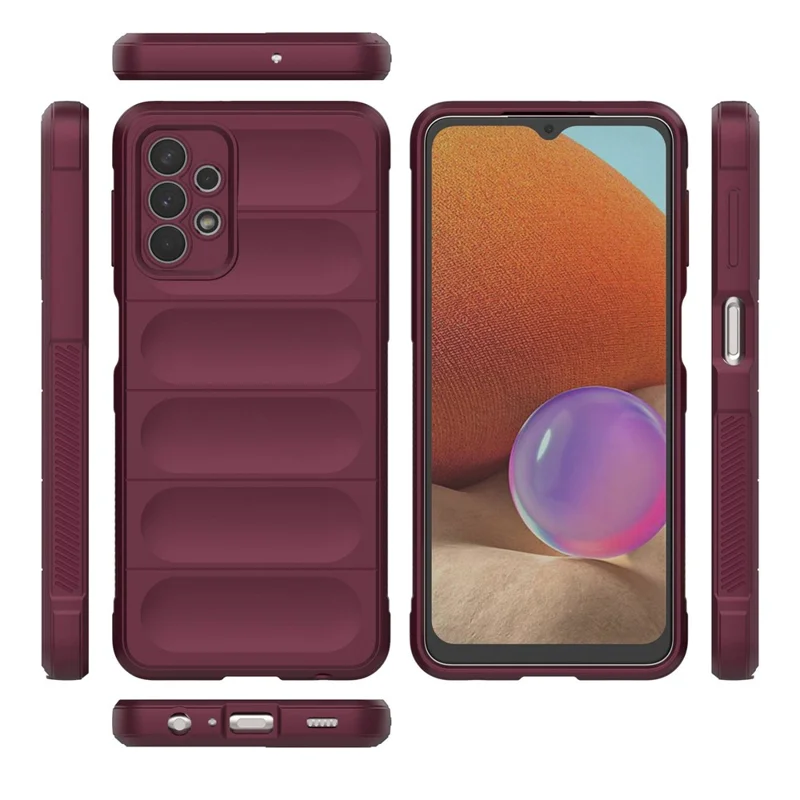 For Samsung Galaxy A32 5G/M32 5G Anti-drop Protective Phone Case Rugged Soft TPU Back Cover - Wine Red