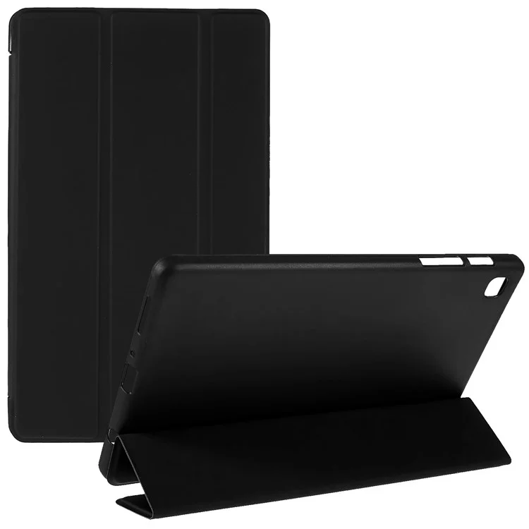 For Samsung Galaxy Tab A7 Lite 8.7-inch Inner Honeycomb Design Anti-fall Anti-scratch Leather Tablet Case Auto Wake/Sleep Cover with Tri-fold Stand - Black
