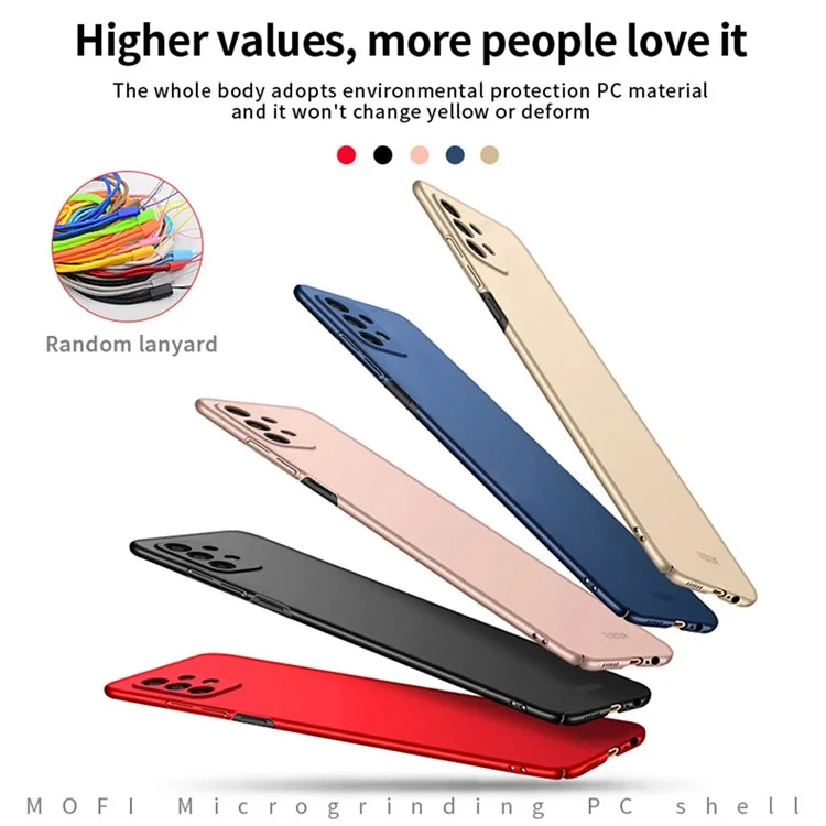 MOFI JK PC Series-1 Proteção para Samsung Galaxy A23 5G (Versão Global) / Capa do Telefone 4G Dura de PC Fosco Anti-Choque com Alça - Preta