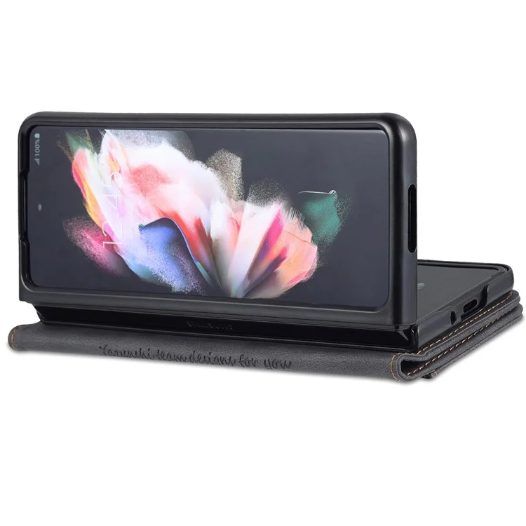 AZNS per Samsung Galaxy Z Fold4 5G Custodia Portafoglio in Pelle PU con Chiusura Magnetica Flip Protettiva per Telefono - Nero