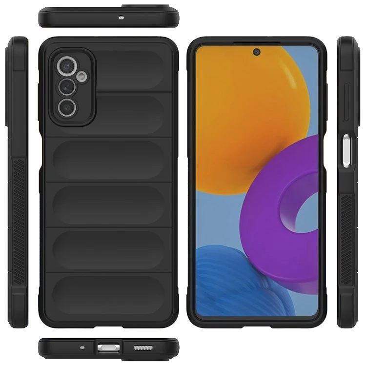 For Samsung Galaxy M52 5G TPU Shockproof Anti-slip Phone Case Precise Cutout Camera Protection Guardian - Black