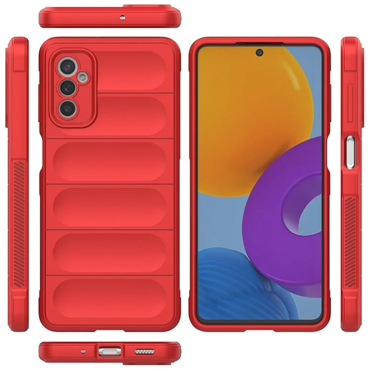 For Samsung Galaxy M52 5G TPU Shockproof Anti-slip Phone Case Precise Cutout Camera Protection Guardian - Red