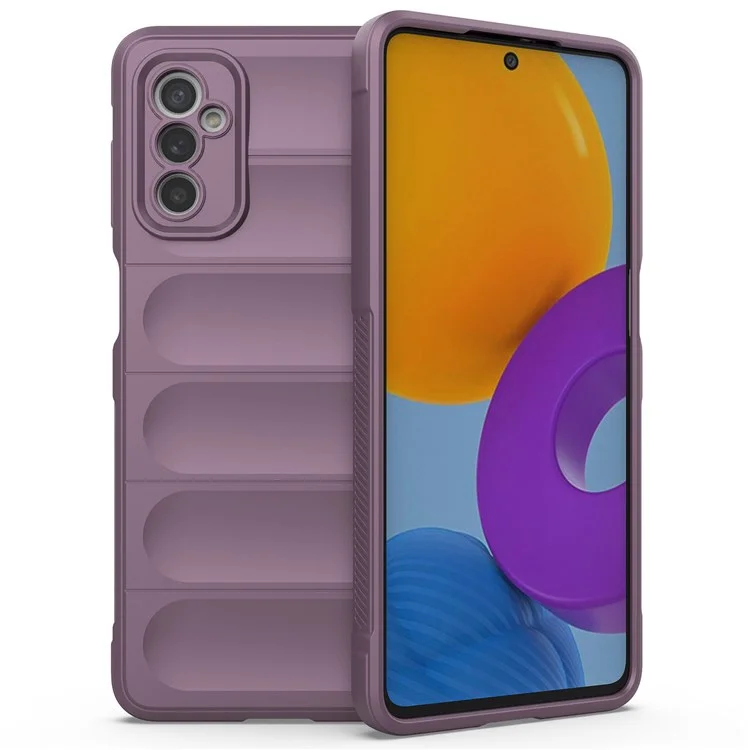 Für Samsung Galaxy M52 5G TPU Schockdicht Anti-schlupf-telefonhülle Präziser Ausschnitt Kameraschutzwächter - Helles Lila