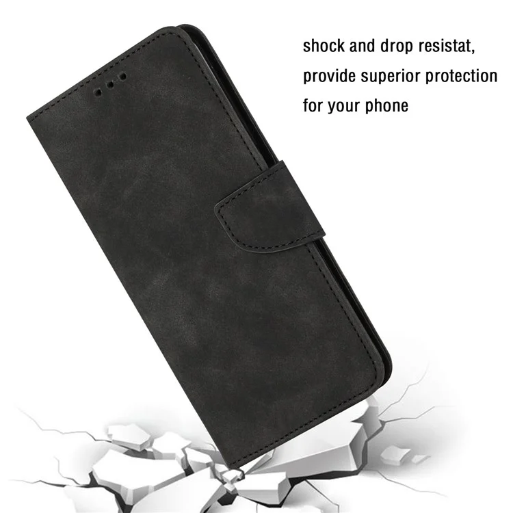 Para Samsung Galaxy A52 4g/5g/a52s 5G Pool Protección Magnética Caja de Cuero PU Cuero Color de Color Stand de la Billetera Anti-stratch Cover - Negro