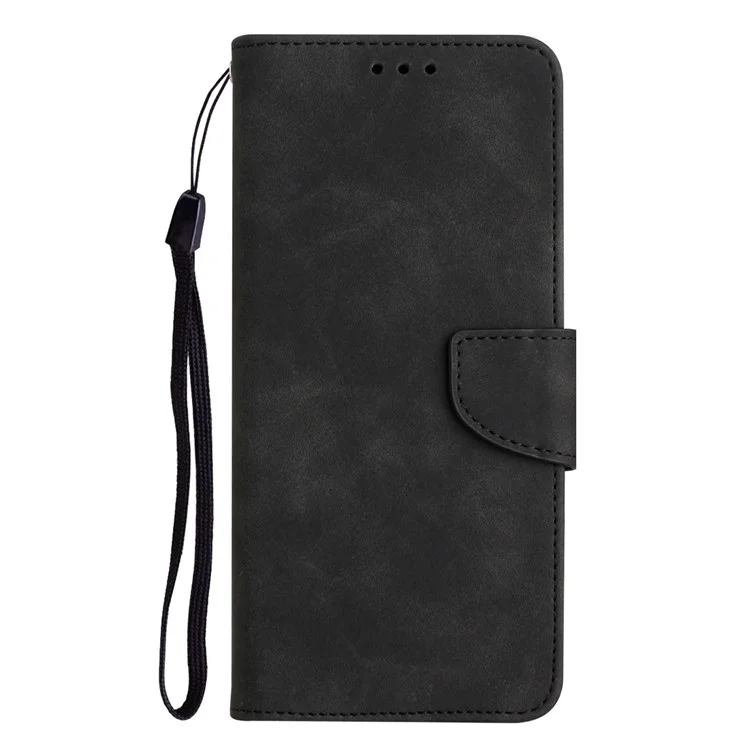 For Samsung Galaxy A52 4G/5G/A52s 5G Well Protection Magnetic Clasp PU Leather Case Solid Color Wallet Stand Anti-scratch Phone Cover - Black